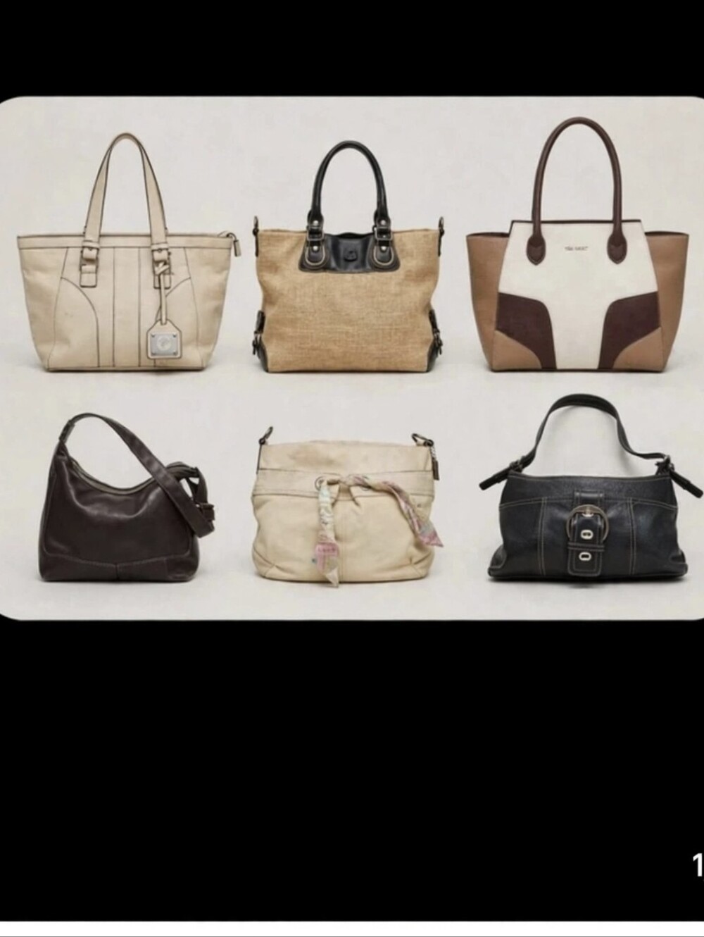 Coach Beige and Brown Mixed-Material Tote Collection